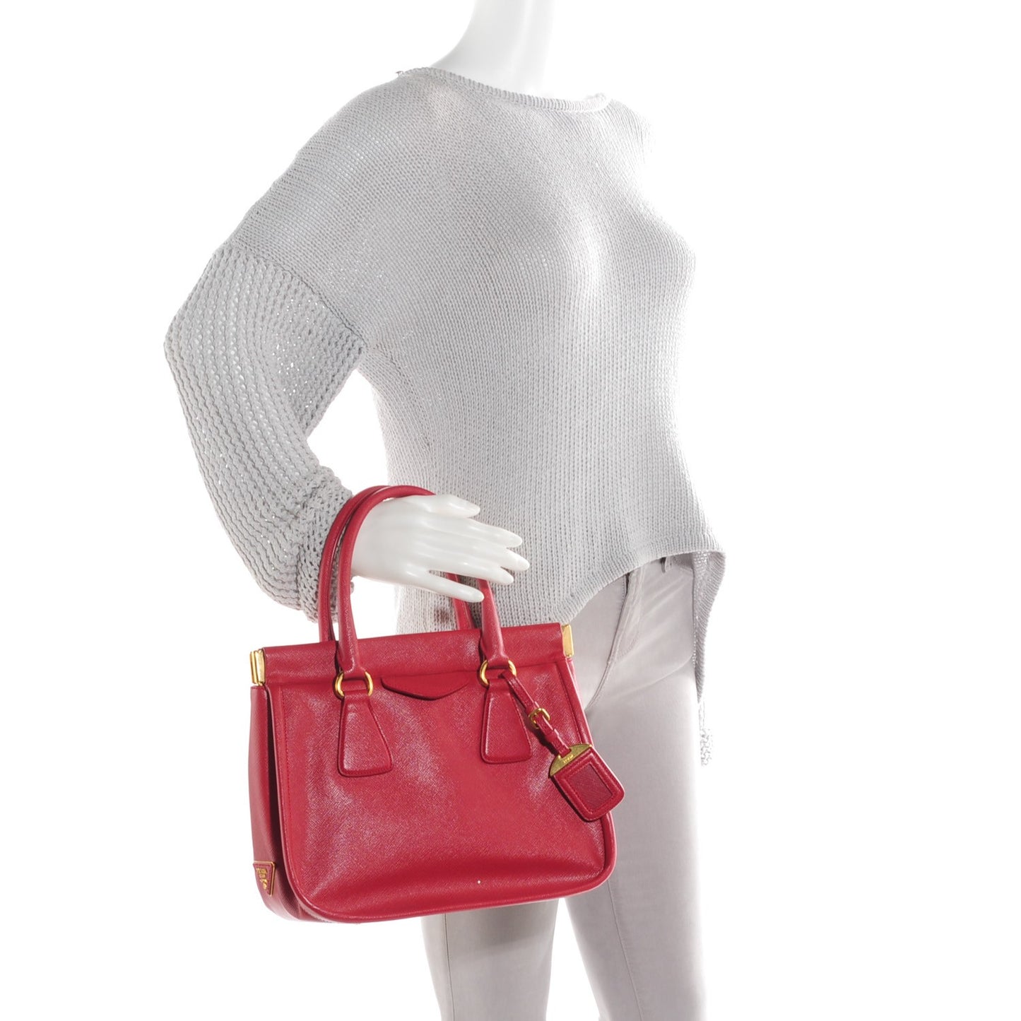 Saffiano Lux Frame Satchel Fuoco