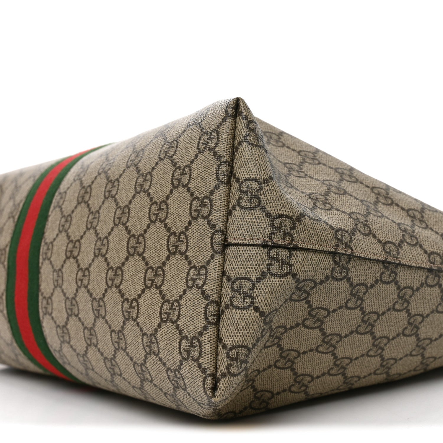 Gucci Supreme Monogram Textured Calfskin Web Medium Ophidia Shopping Tote Beige Ebony New Acero 10 of 10