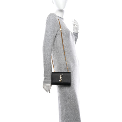 Saint Laurent Grain De Poudre Small Monogram Kate Satchel Black 2 of 10