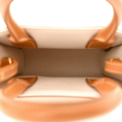 Celine Canvas Calfskin Mini Vertical Cabas Natural Tan 5 of 10