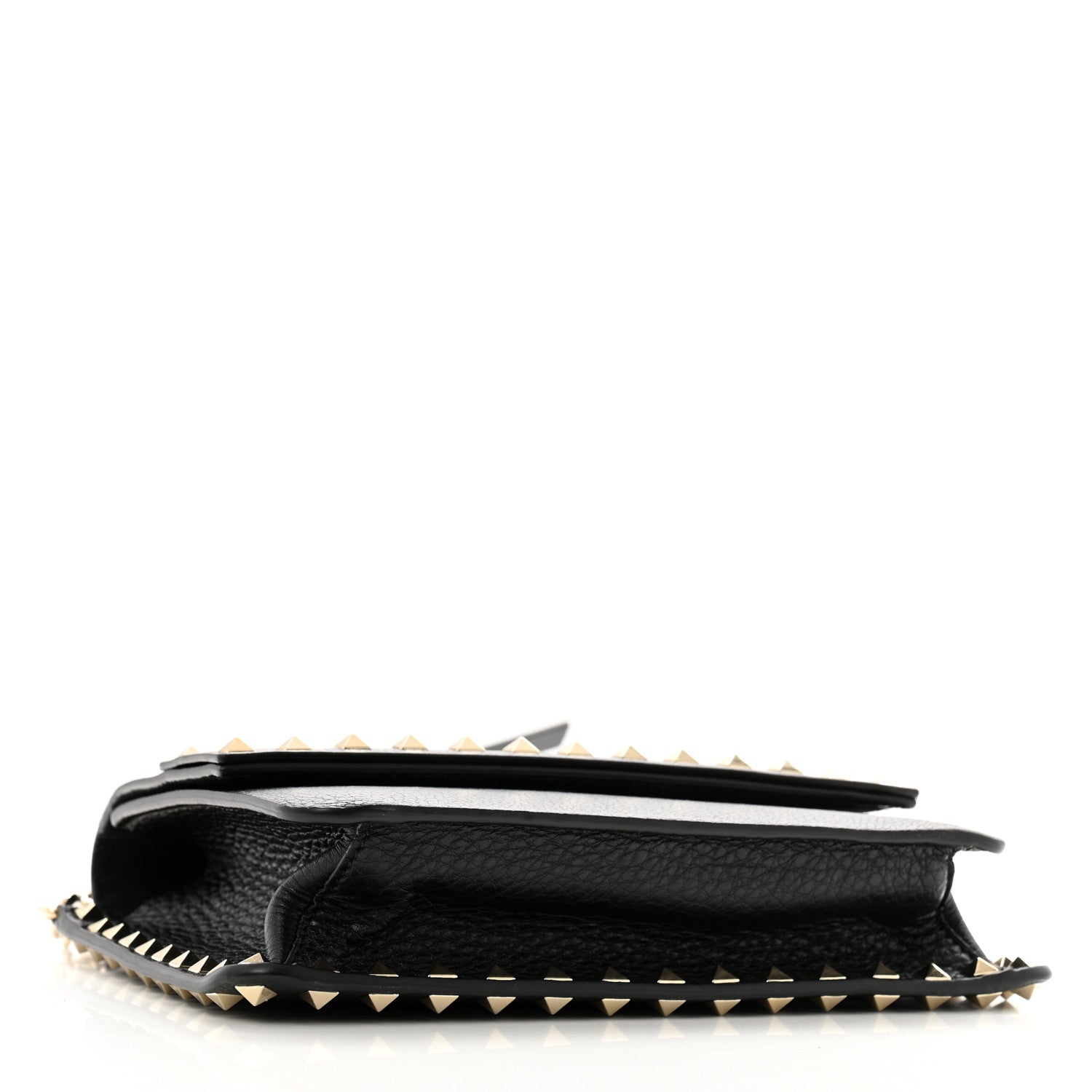 Valentino Garavani Pebbled Calfskin Rockstud Side Slip Crossbody Black 4 of 12