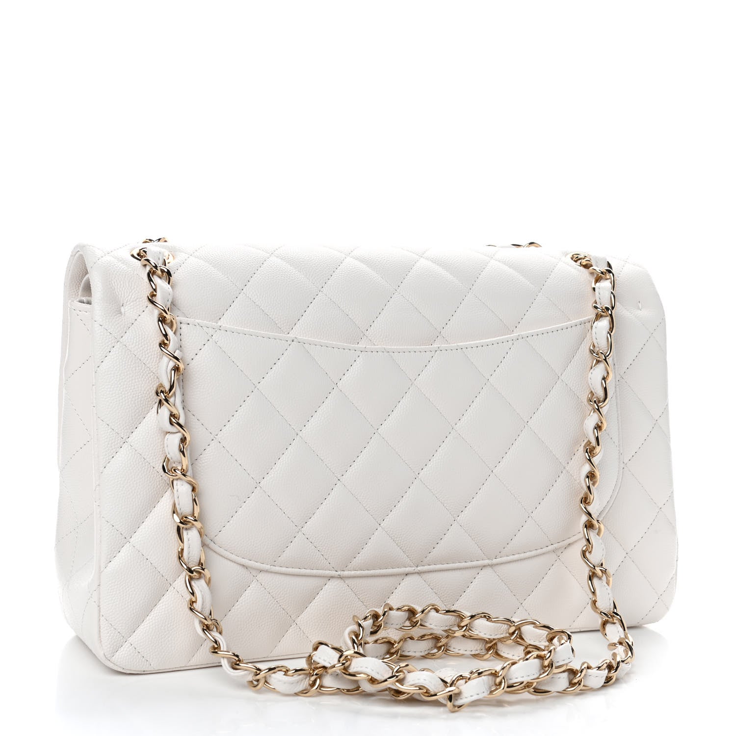Chanel Caviar Quilted Jumbo Double Flap White 2 of 4