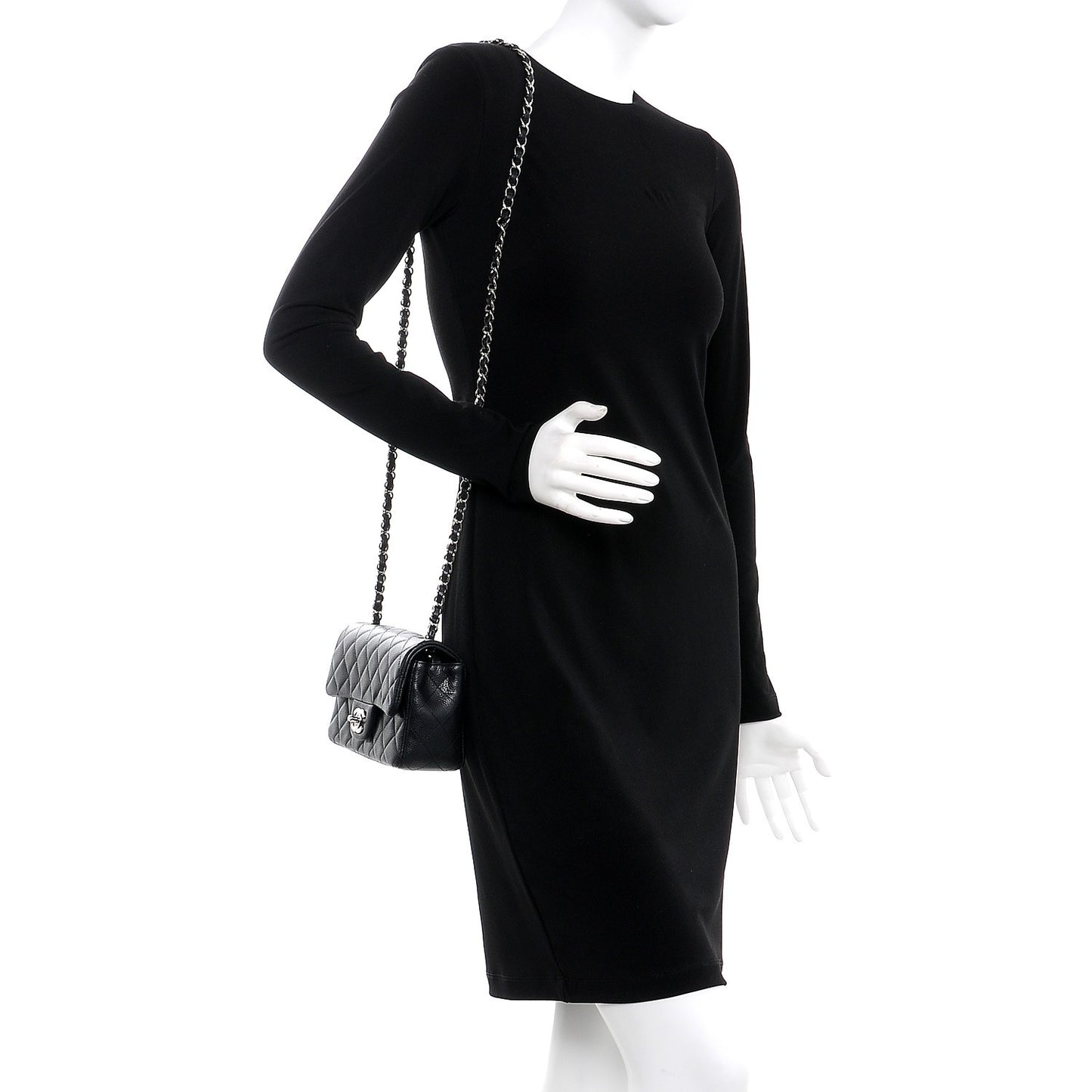 Caviar Quilted Mini Rectangular Flap Black