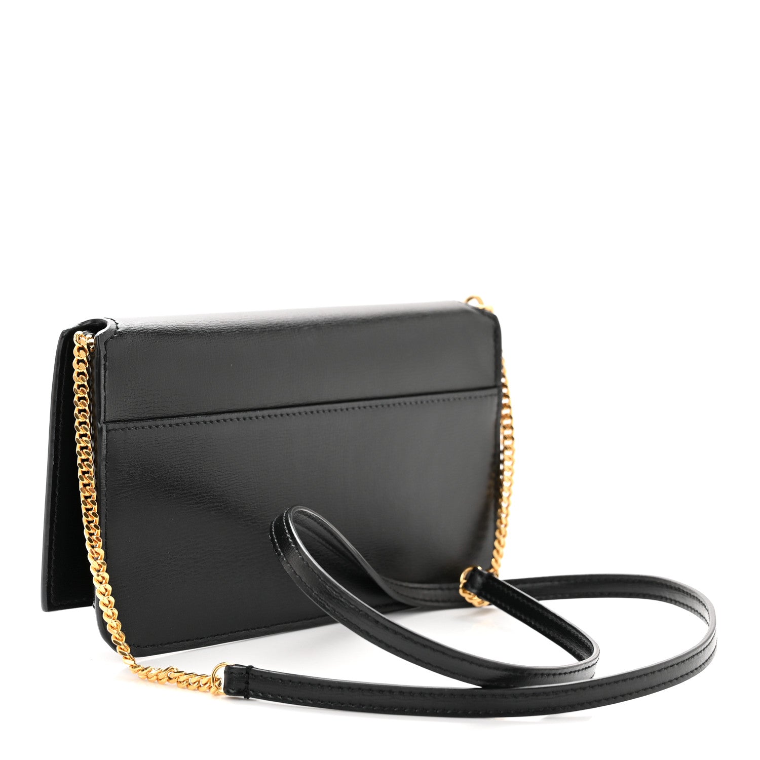 Saint Laurent SAINT LAURENT Smooth Calfskin Monogram Phone Holder Crossbody Black 2 of 9