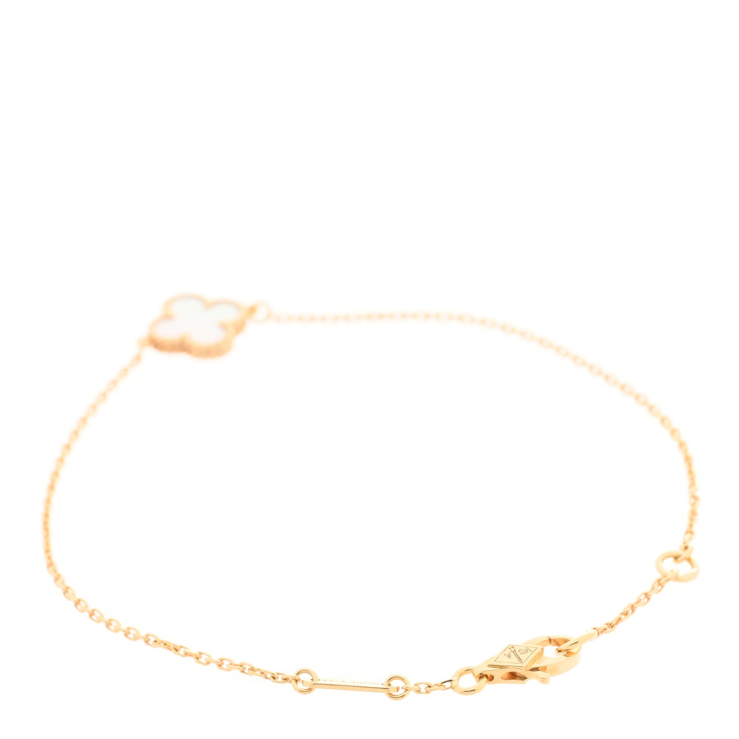 Van Cleef & Arpels 18K Yellow Gold Mother of Pearl Sweet Alhambra Bracelet 2 of 4