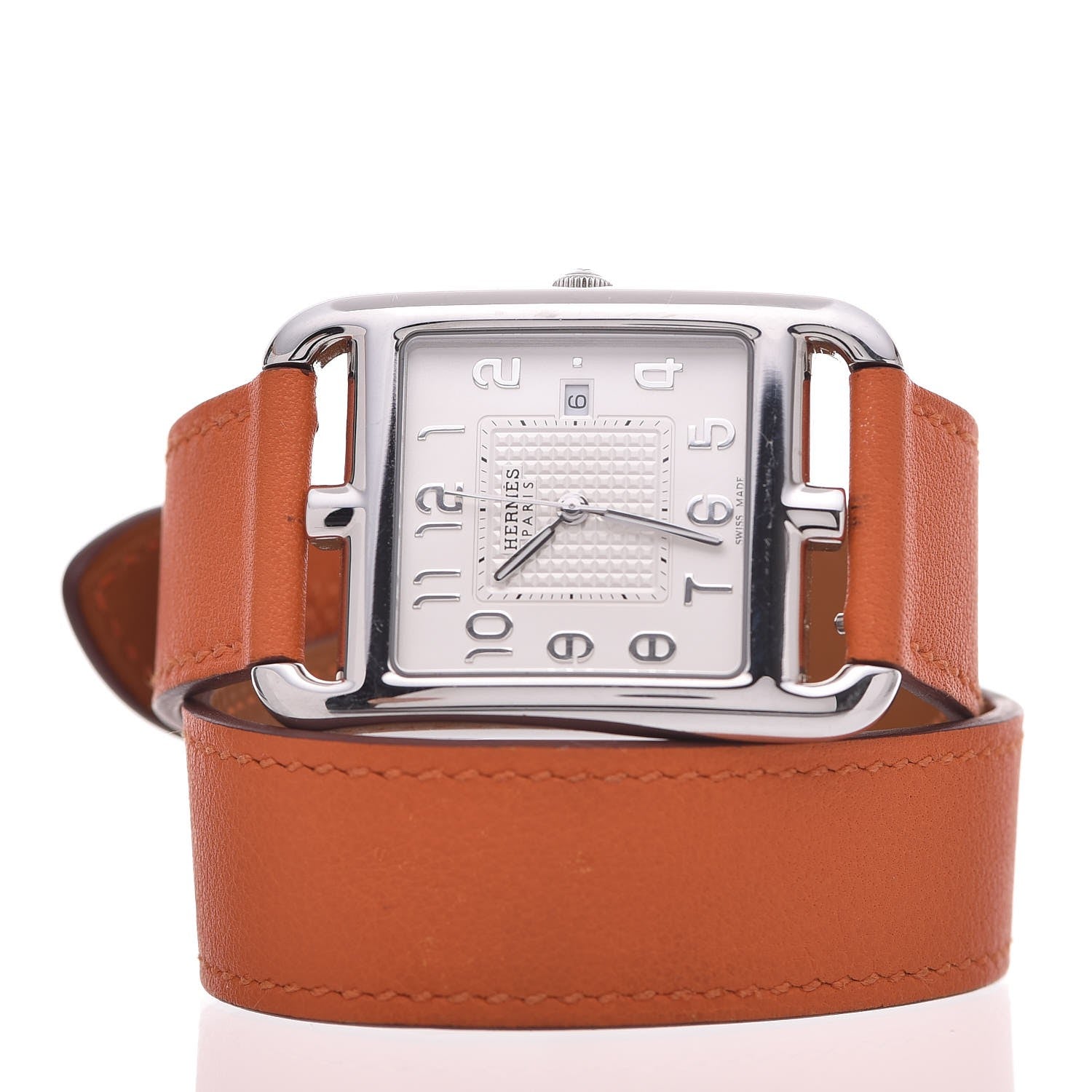 Hermes Stainless Steel Swift 29mm Cape Cod Double Tour Quartz Watch Orange 3 of 12