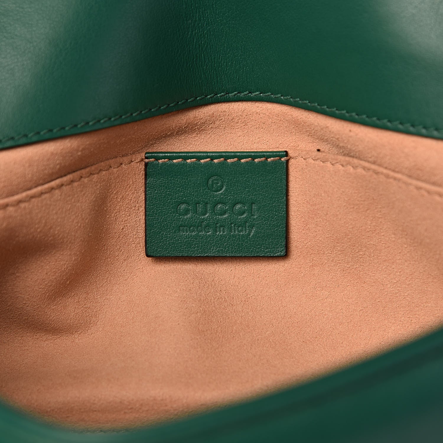 Gucci Calfskin Matelasse Mini GG Marmont Shoulder Bag Emerald Green 6 of 11