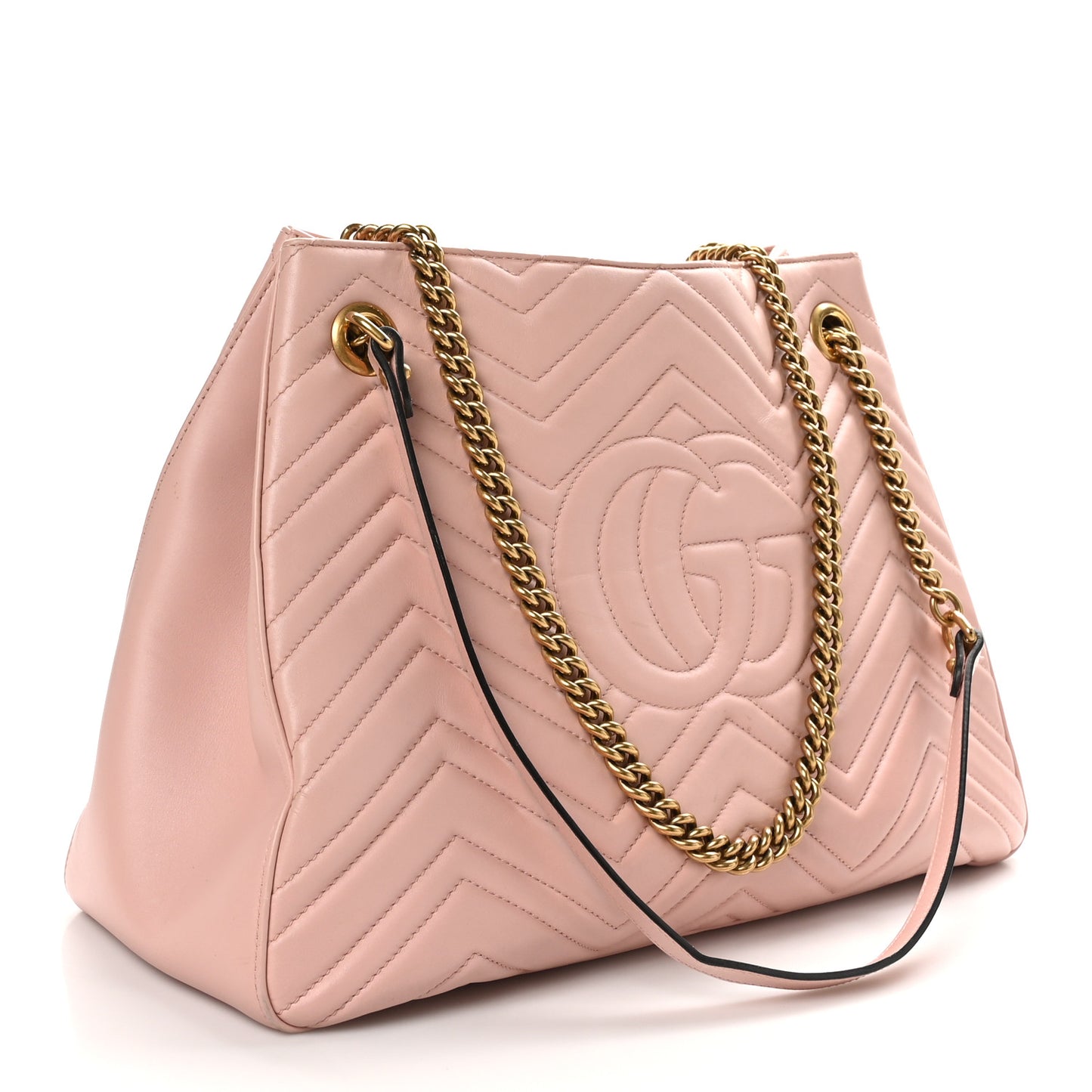 Calfskin Matelasse Medium GG Marmont Shoulder Tote Bag Perfect Pink