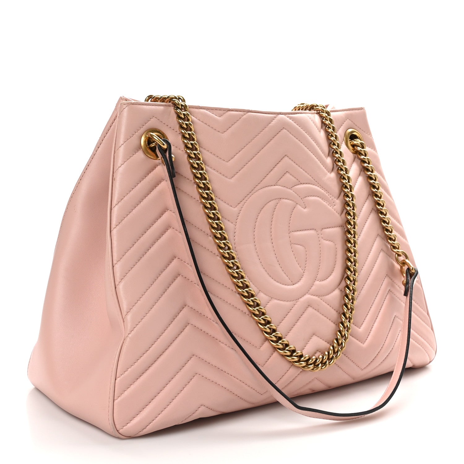 Gucci Calfskin Matelasse Medium GG Marmont Shoulder Tote Bag Perfect Pink 3 of 11