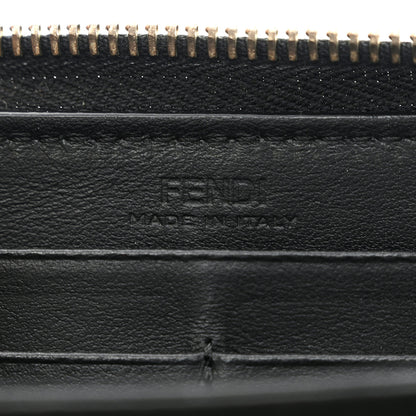 Fendi Vitello Century Metal Monster Eyes Zip Around Wallet Black 6 of 11