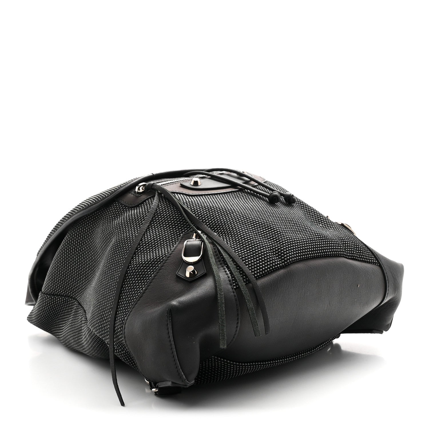 Balenciaga Canvas Calfskin Silver Hardware S Traveler Backpack Black 4 of 10
