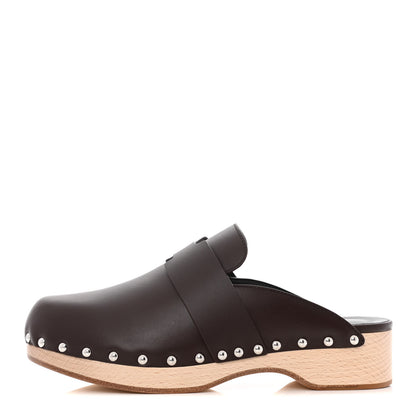Hermes Calfskin Calya Mules 37 Cafe 1 of 13