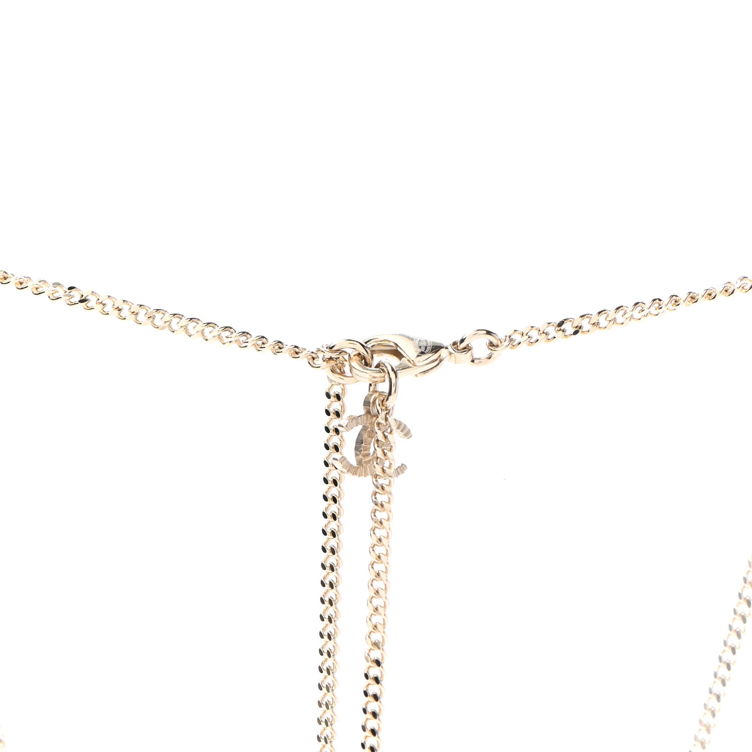 Chanel Crystal CC Chain Necklace Gold 4 of 5