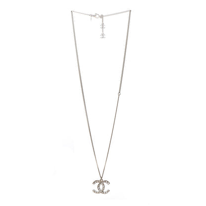 Chanel Pearl Crystal CC Pendant Necklace Gold 3 of 6