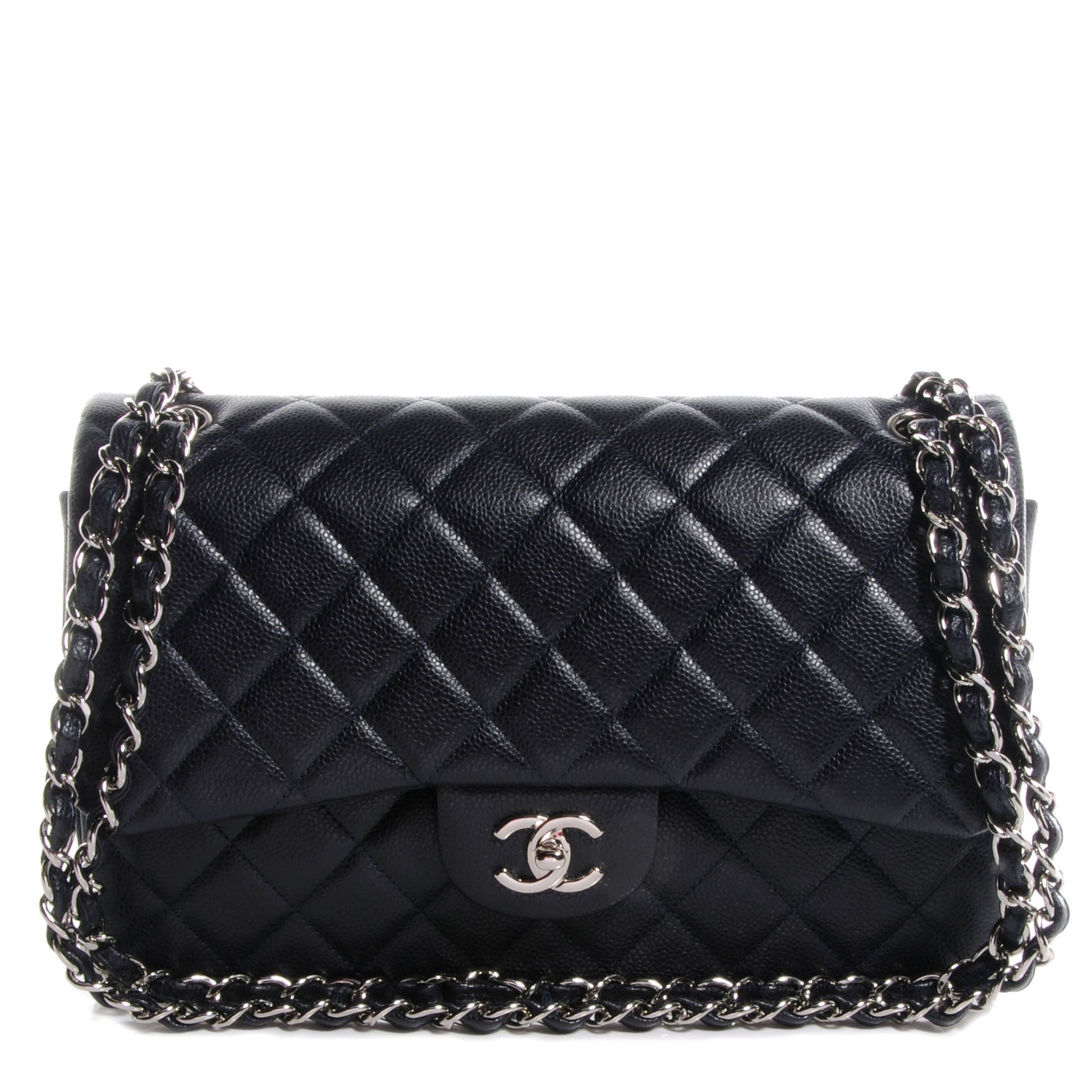 Chanel Caviar Jumbo Double Flap Navy Blue 1 of 9