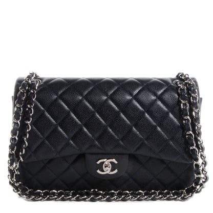 Chanel Caviar Jumbo Double Flap Navy Blue 1 of 9