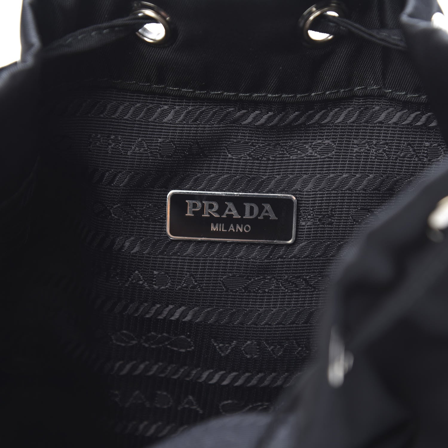 Prada Saffiano Tessuto Nylon Vela Bucket Wristlet Black 6 of 9
