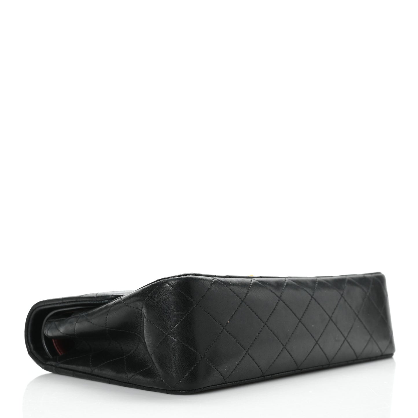 Lambskin Quilted Medium Double Flap Black