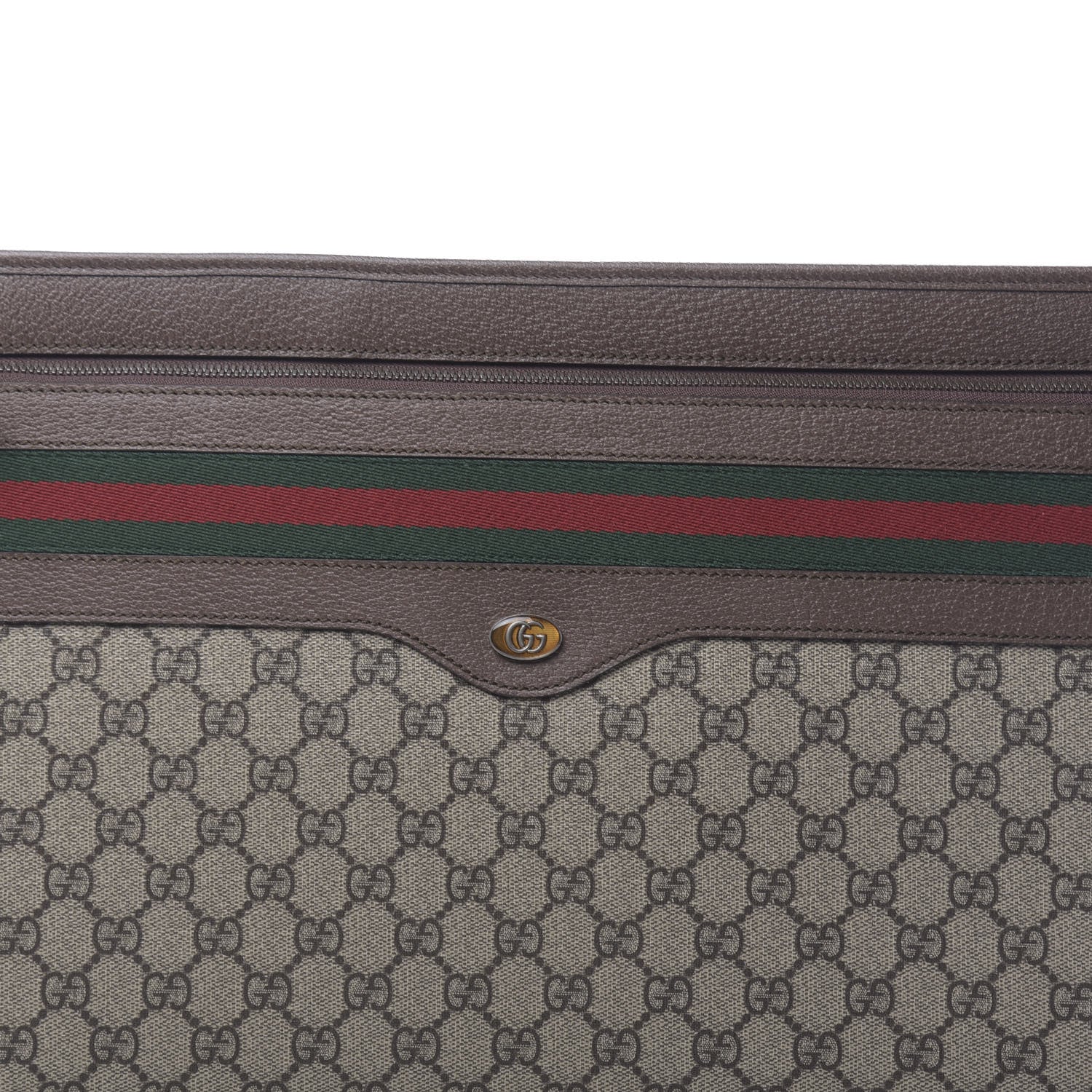 Gucci GG Supreme Monogram Textured Calfskin Web Ophidia Documents Holder Beige Ebony New Acero 8 of 10