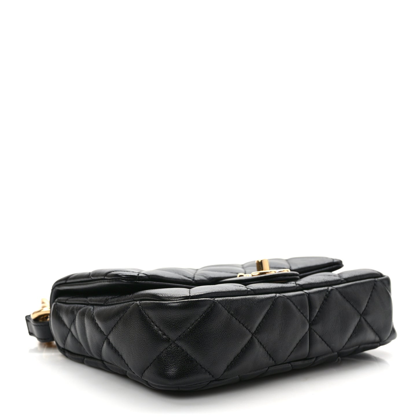 Lambskin Quilted Small Funky Town Flap Black