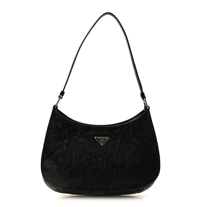 Prada Broccato Cleo Shoulder Bag Black 1 of 10