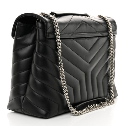 Saint Laurent Calfskin Y Quilted Monogram Medium Loulou Chain Satchel Black 3 of 10
