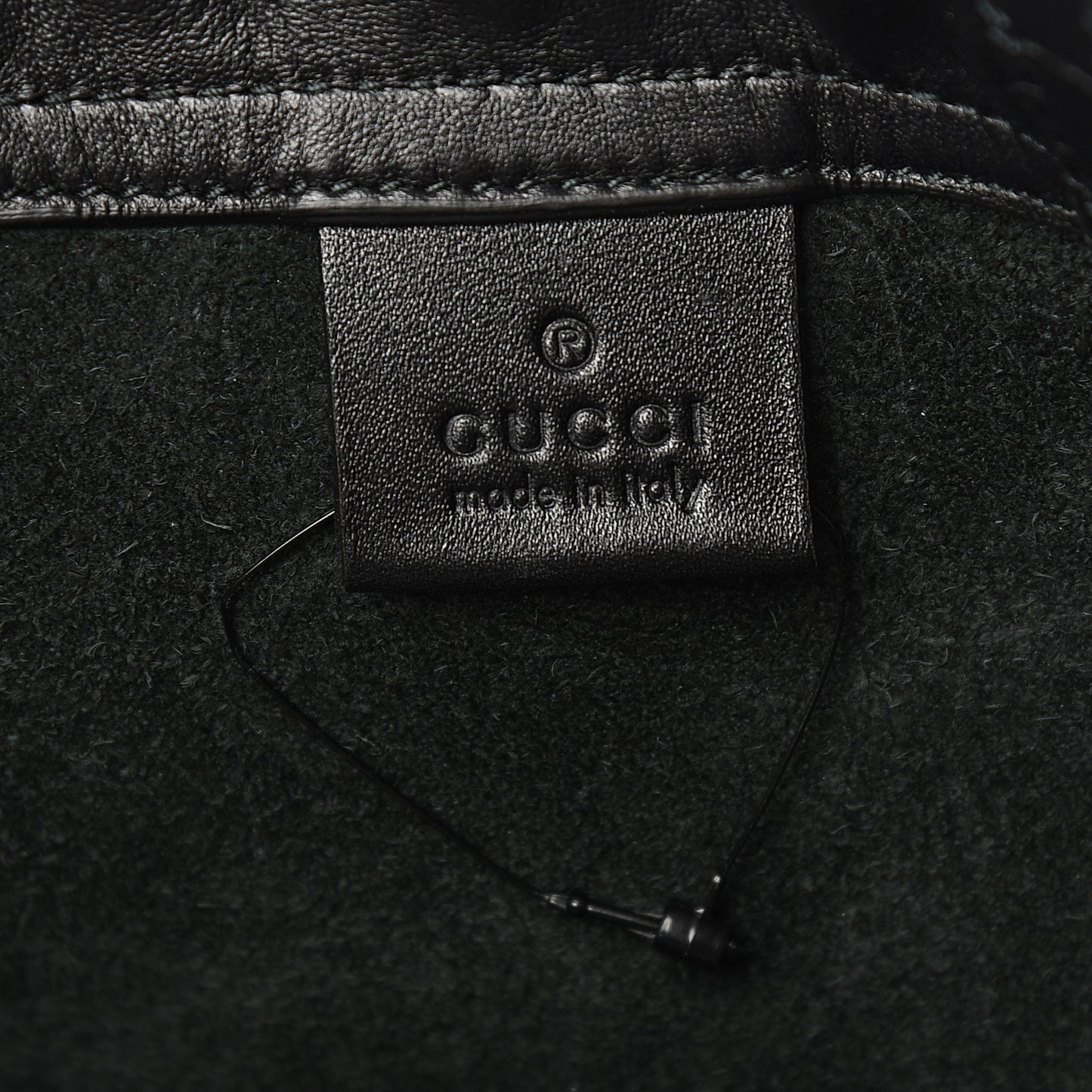 Calfskin Logo Drawstring Backpack Black