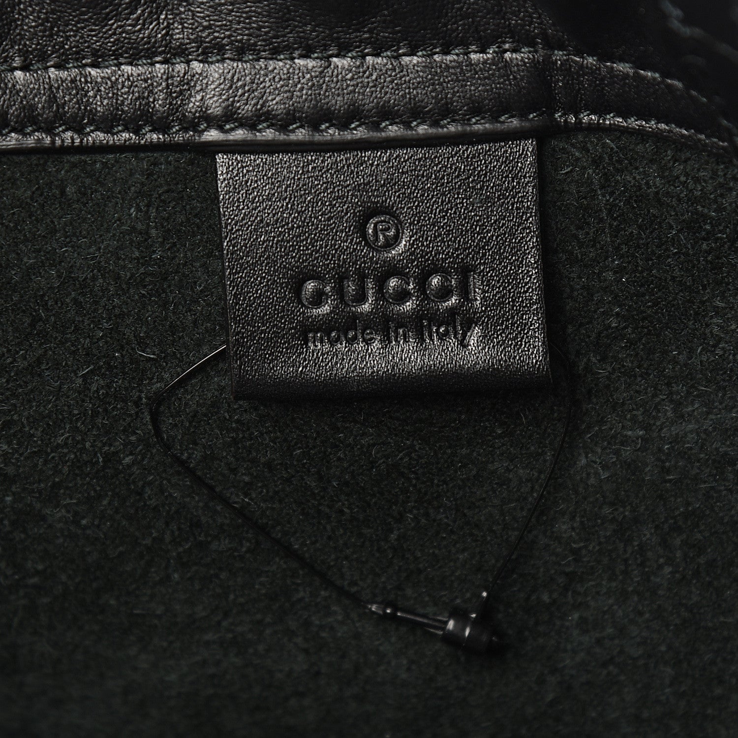 Gucci Calfskin Logo Drawstring Backpack Black 5 of 9