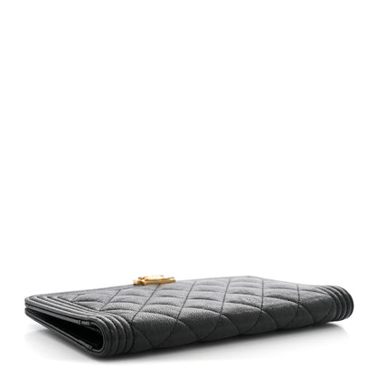 Chanel Lambskin Quilted Boy Yen Wallet Black 4 of 7