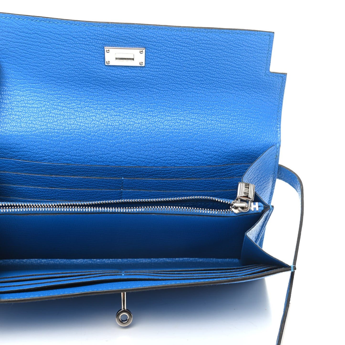 Chevre Mysore Kelly Longue Wallet Bleu Hydra