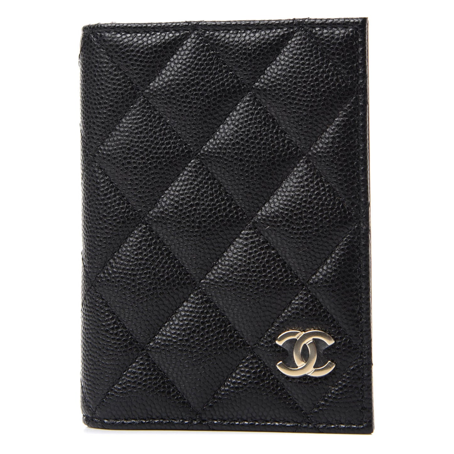 Caviar Quilted Card Holder Wallet Black