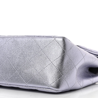 Chanel Metallic Lambskin Quilted Jumbo Double Flap Light Purple 10 of 15