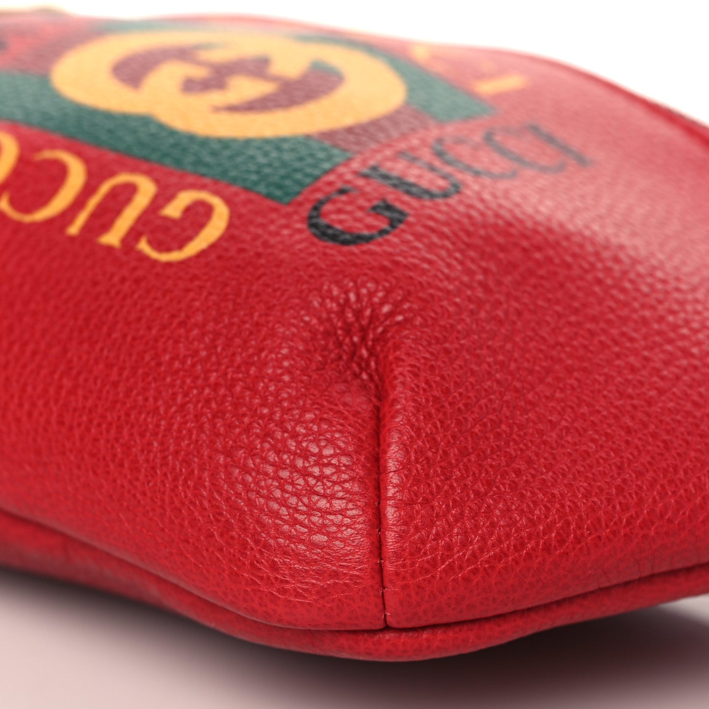 Grained Calfskin Small Logo Belt Bag Hibiscus Red