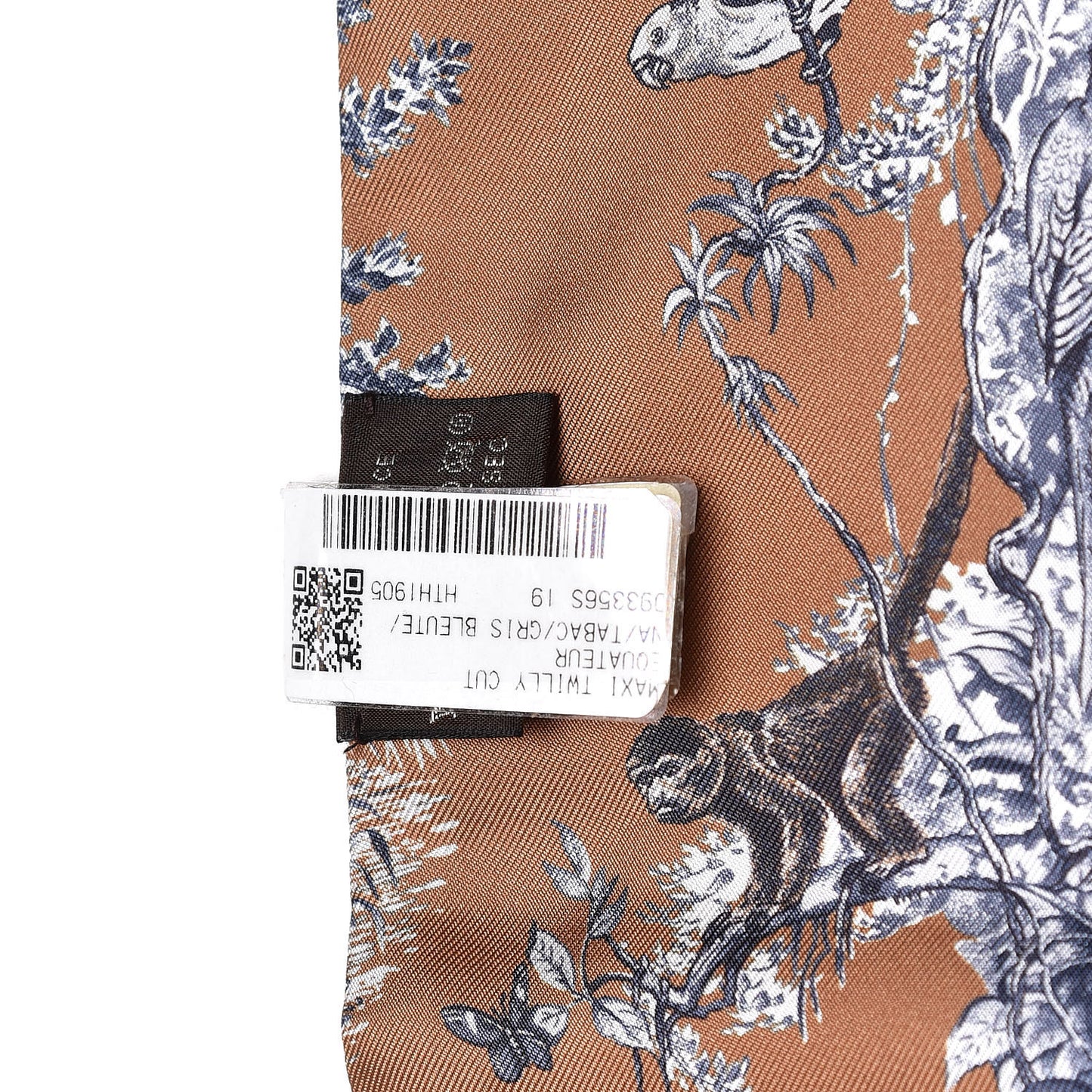 Silk Equateur Maxi Twilly Tabac Gris Bleuete