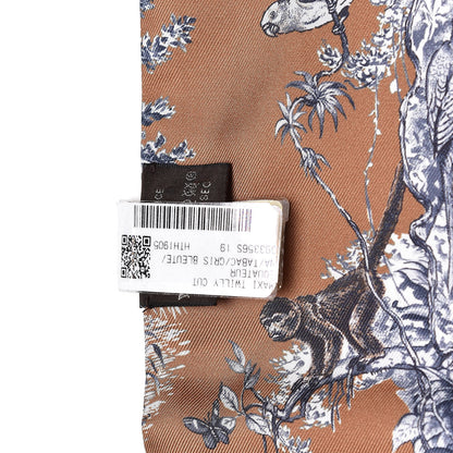 Hermes Silk Equateur Maxi Twilly Tabac Gris Bleuete 3 of 4