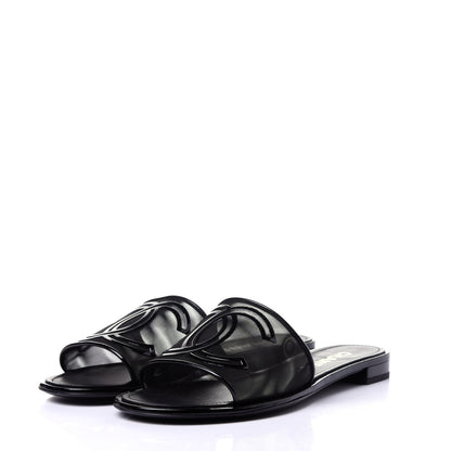 Chanel Mesh Patent Calfskin CC Mules 41 Black 4 of 8