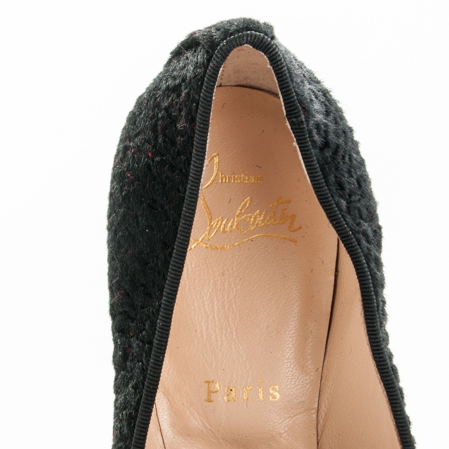 Christian Louboutin Curly Calf Hair Sakouette Flat Loafers 39 Black 7 of 7