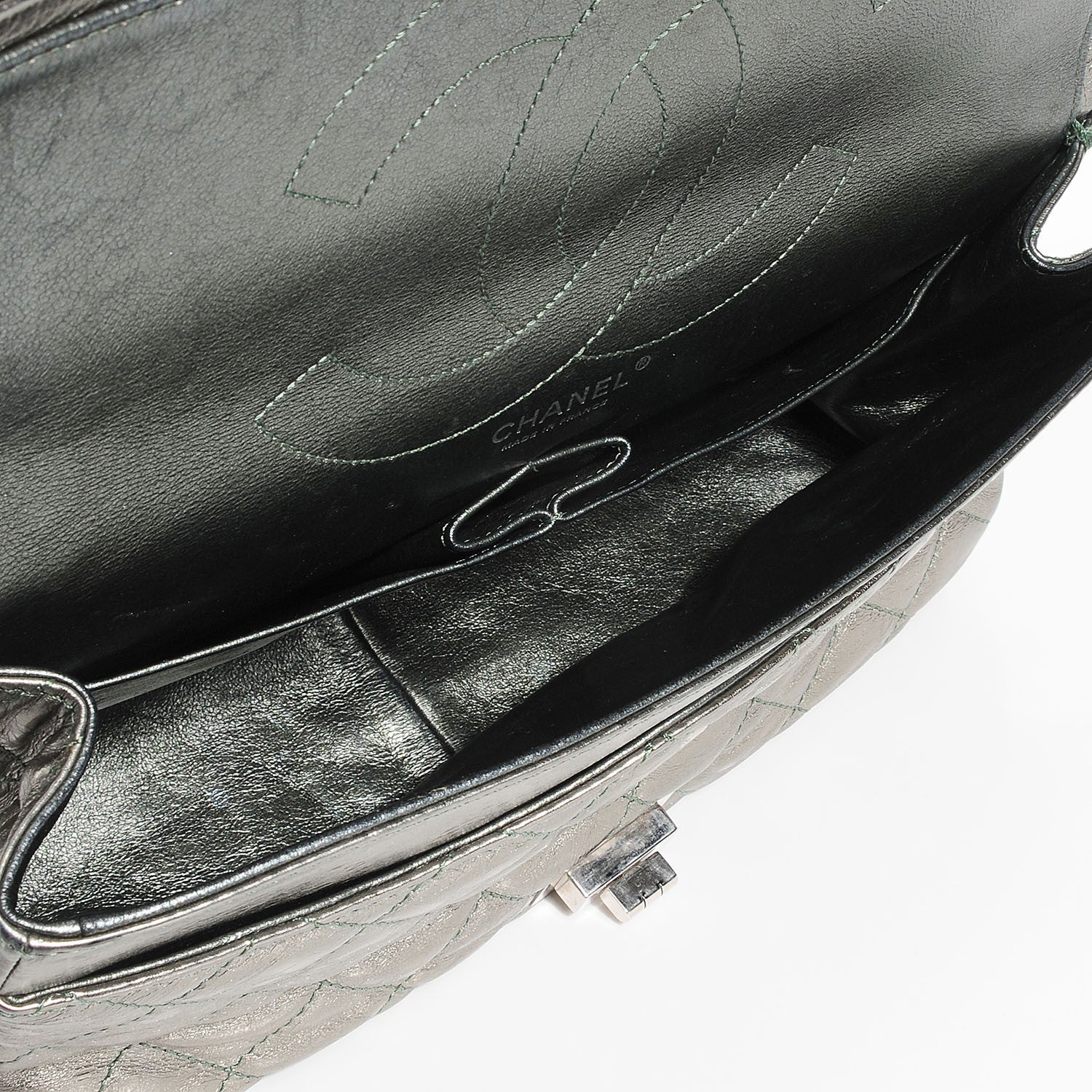 Chanel Metallic Aged Calfskin Quilted 2.55 Reissue 227 Flap Silver 5 of 7