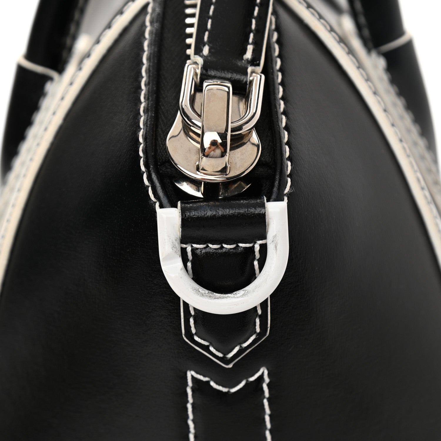 Givenchy Calfskin Contrast Topstitch Small Antigona Black White 11 of 11