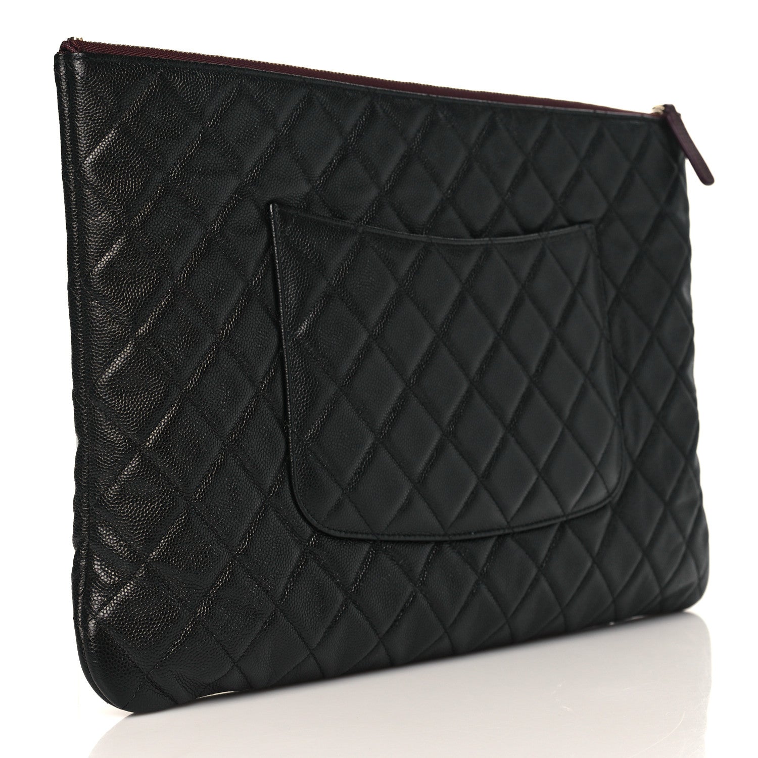 Chanel Caviar Quilted Large Cosmetic Case Black 3 of 8