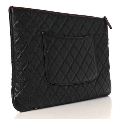 Chanel Caviar Quilted Large Cosmetic Case Black 3 of 8