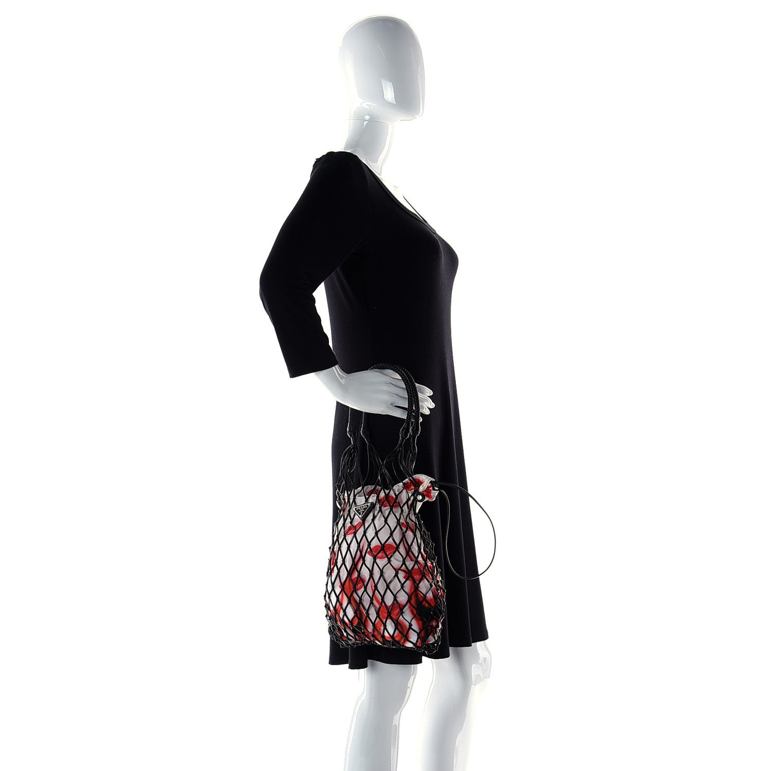 Prada Tessuto Nylon Lip Print Net Tote 10 of 10