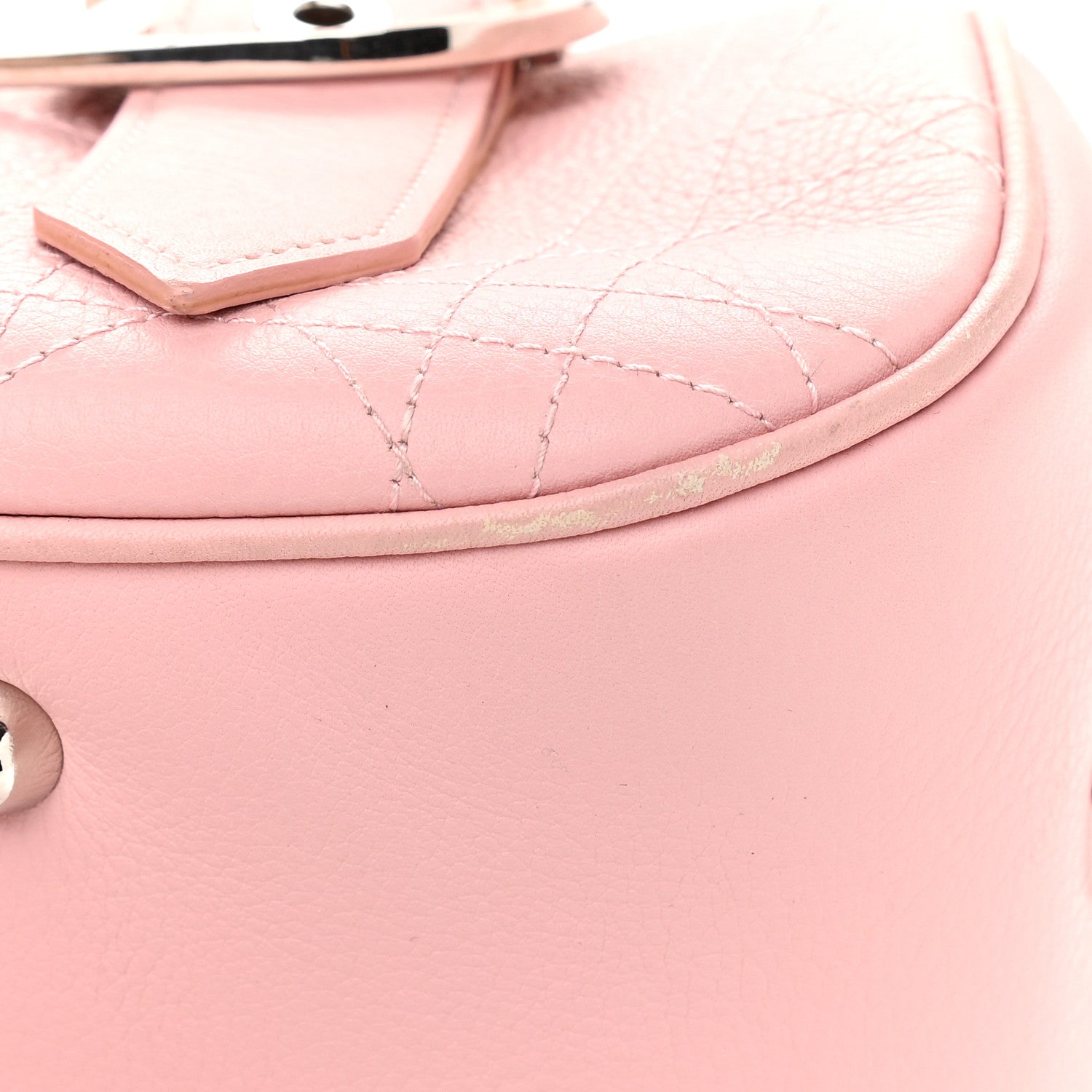 Christian Dior Calfskin Cannage Handbag Pink 13 of 13