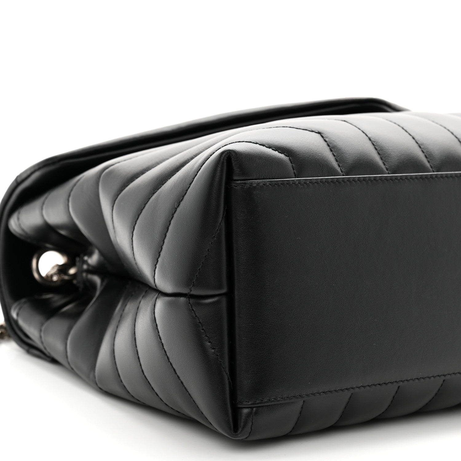 Saint Laurent Calfskin Y Quilted Monogram Medium Loulou Chain Satchel Black 9 of 10