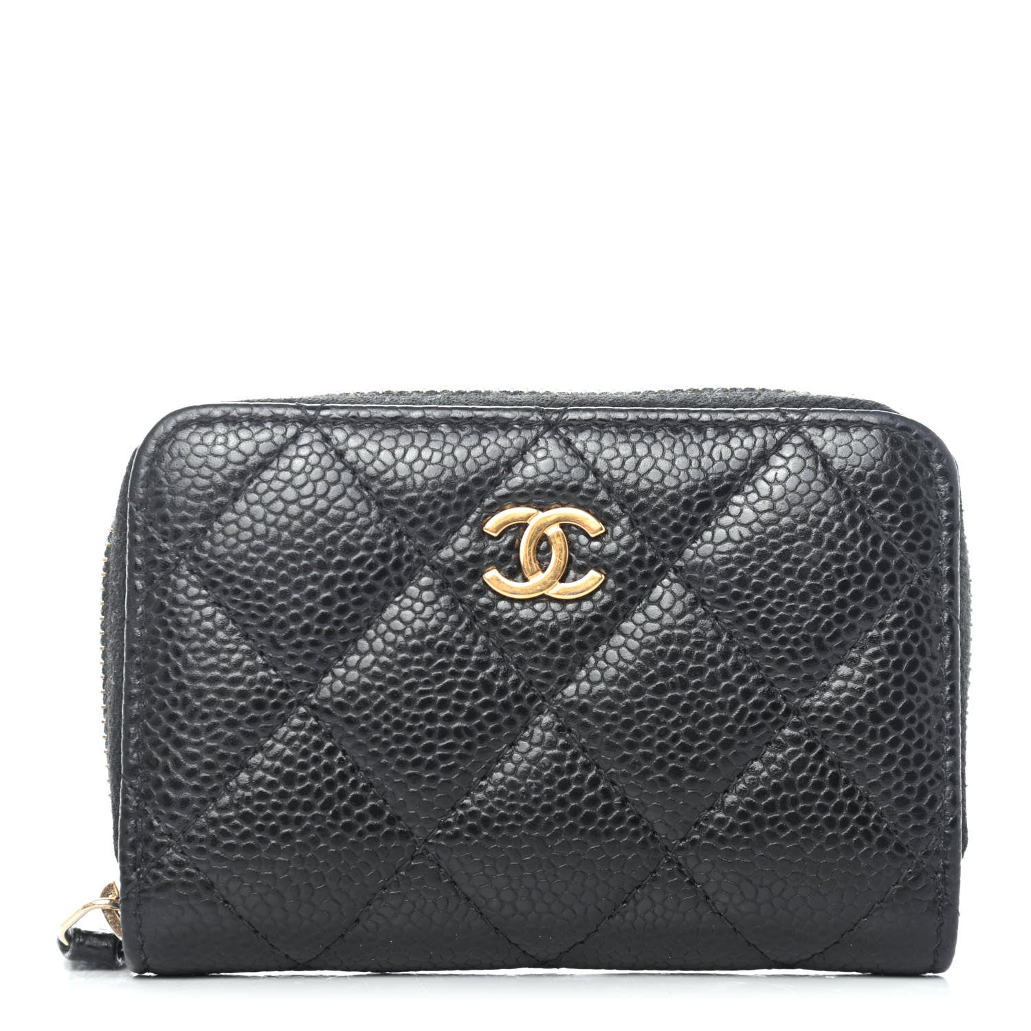Chanel Caviar Quilted Zip Coin Purse Black 1 of 4