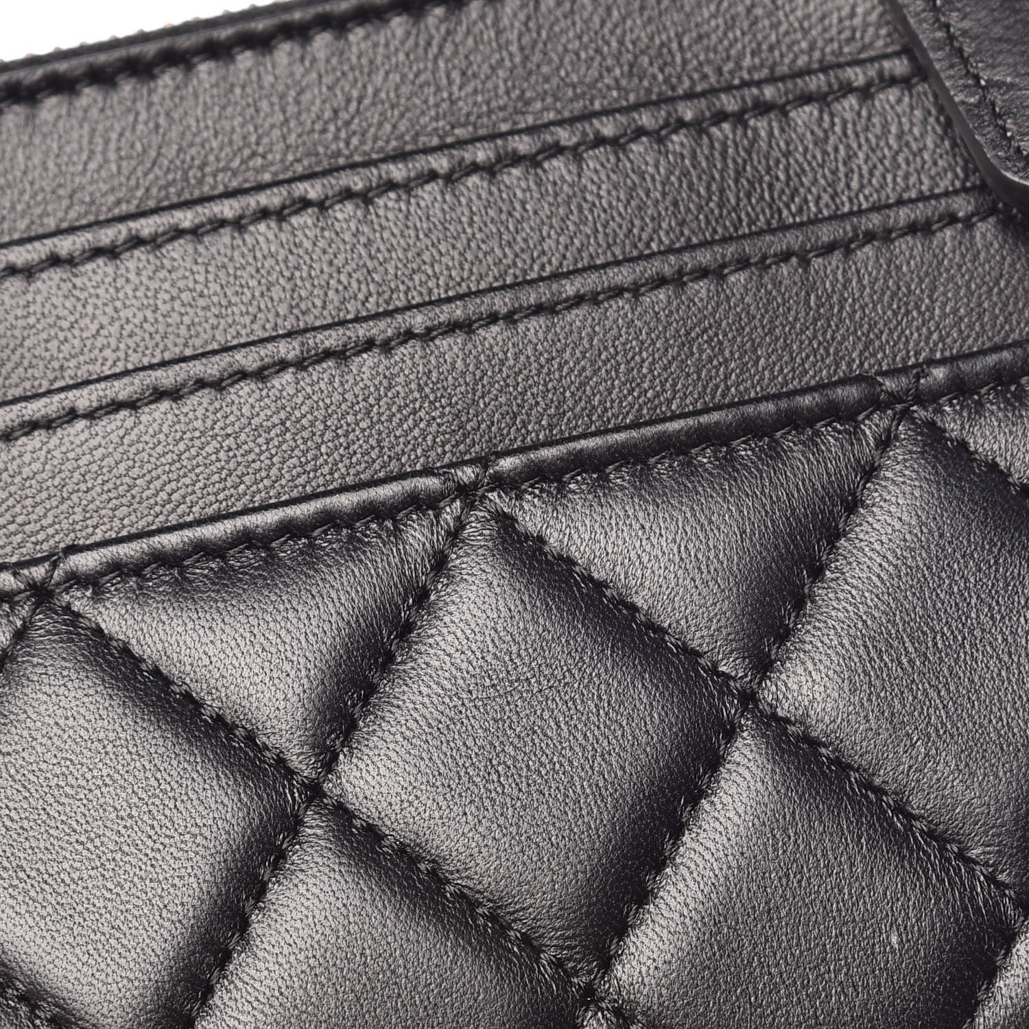 Chanel Lambskin Quilted Zip Card Holder Black 8 of 8