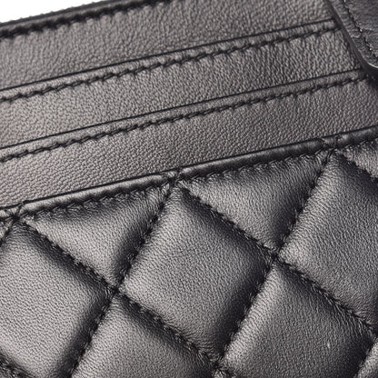 Chanel Lambskin Quilted Zip Card Holder Black 8 of 8
