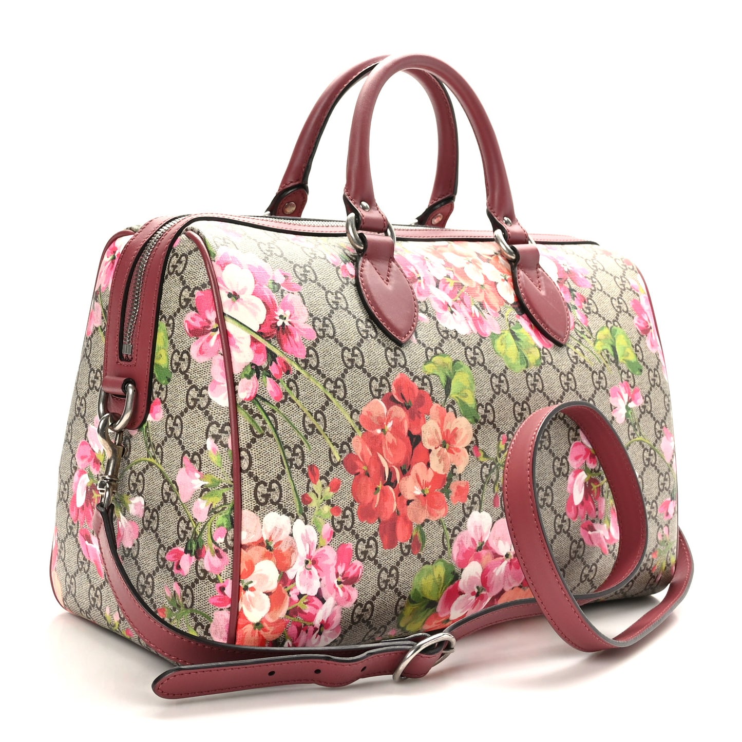 GG Supreme Monogram Blooms Medium Boston Beige Multicolor Dry Rose