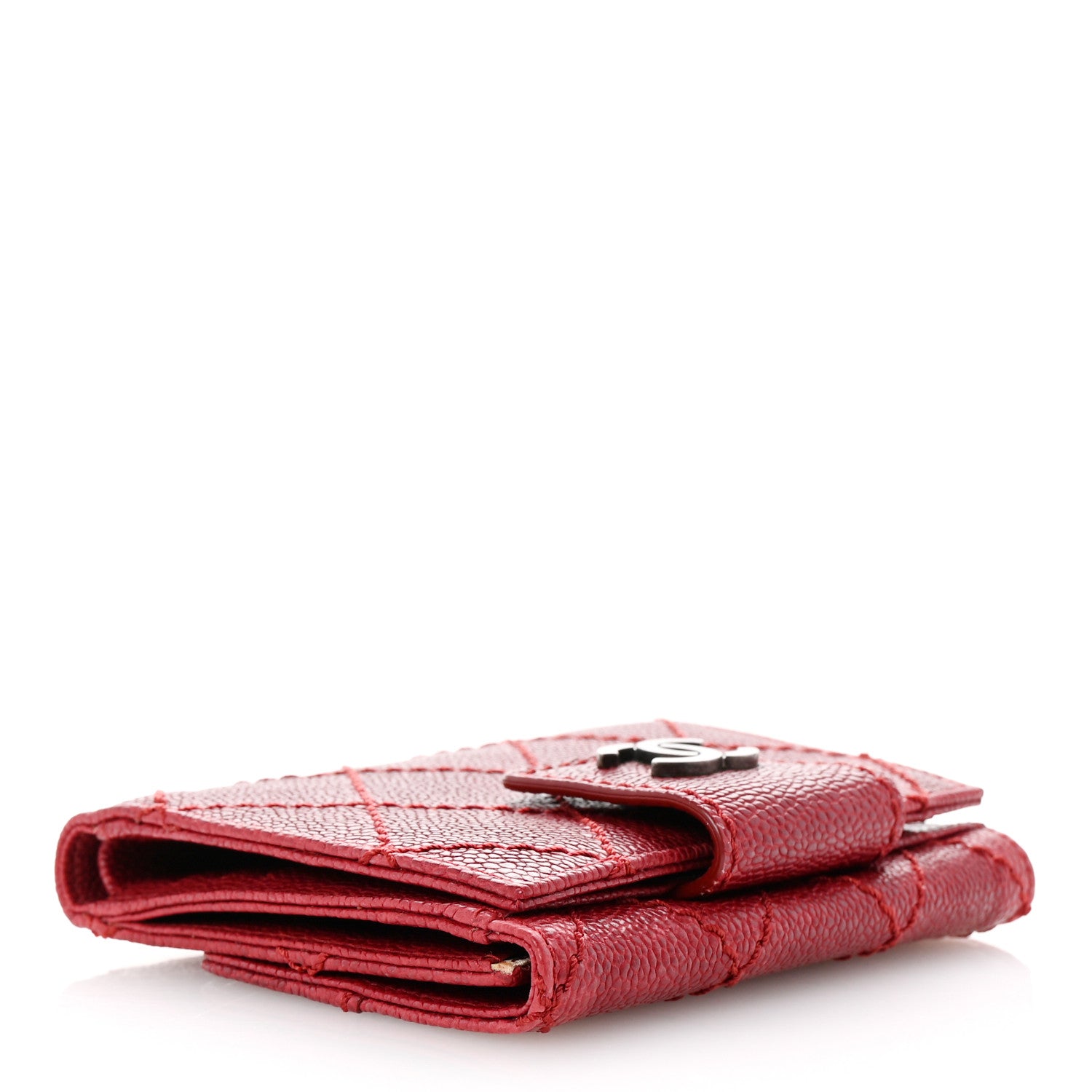 Chanel Caviar Outdoor Ligne French Wallet Bordeaux 4 of 9