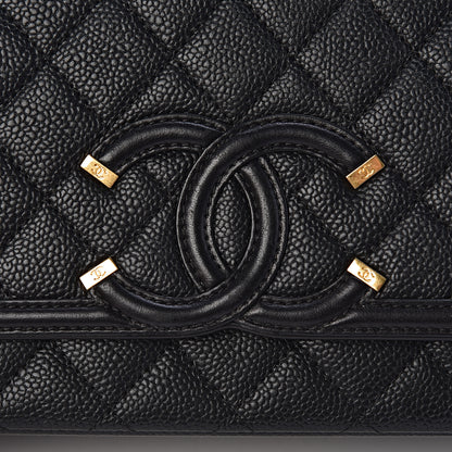 Chanel Caviar Quilted Medium CC Filigree Flap Black 10 of 10